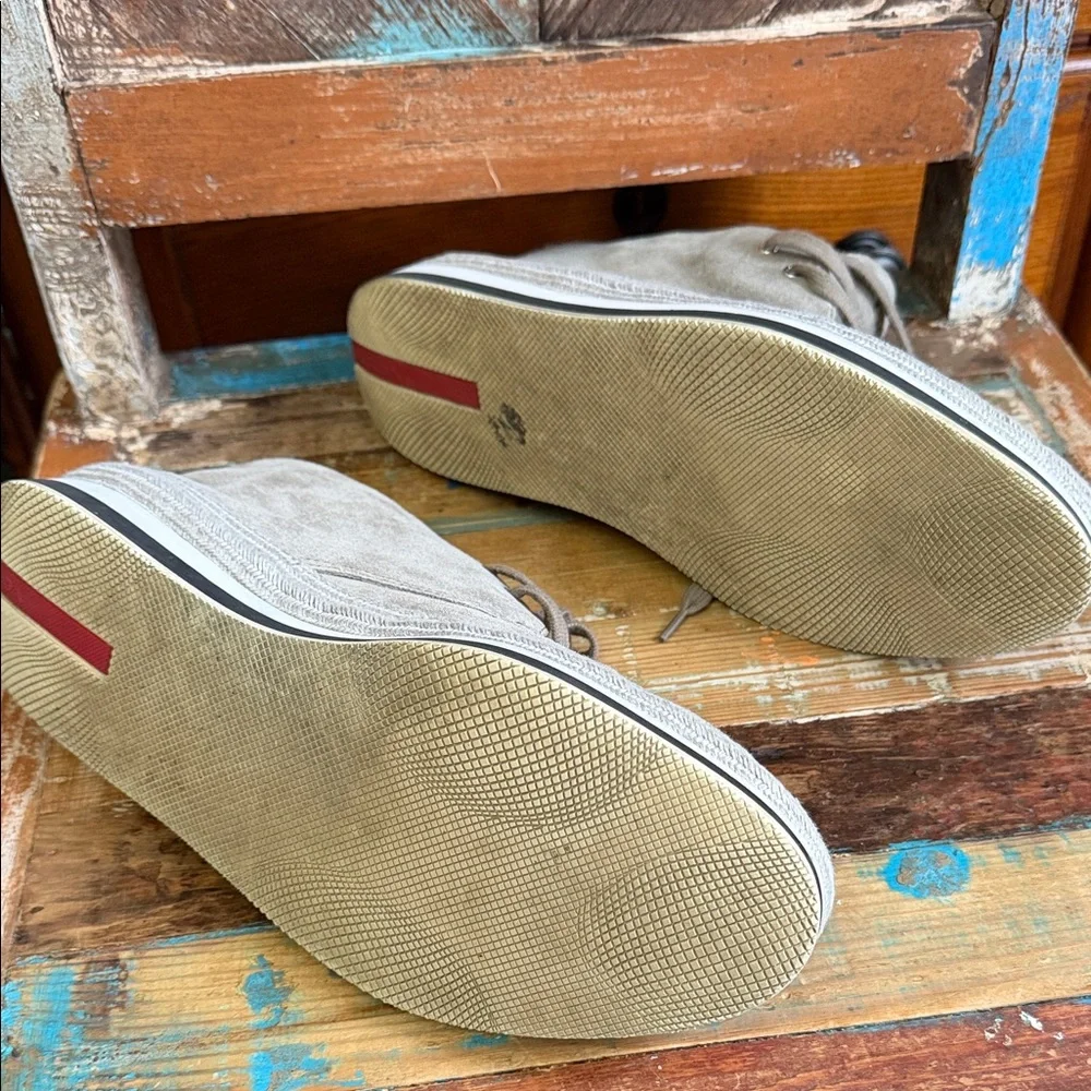 PRADA Men’s Suede Lace-Up Shoes in Taupe Size 8.5 - Picture 6 of 10